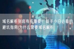 域名解析到底有多重要？新手小白必看的避坑指南|为什么需要域名解析